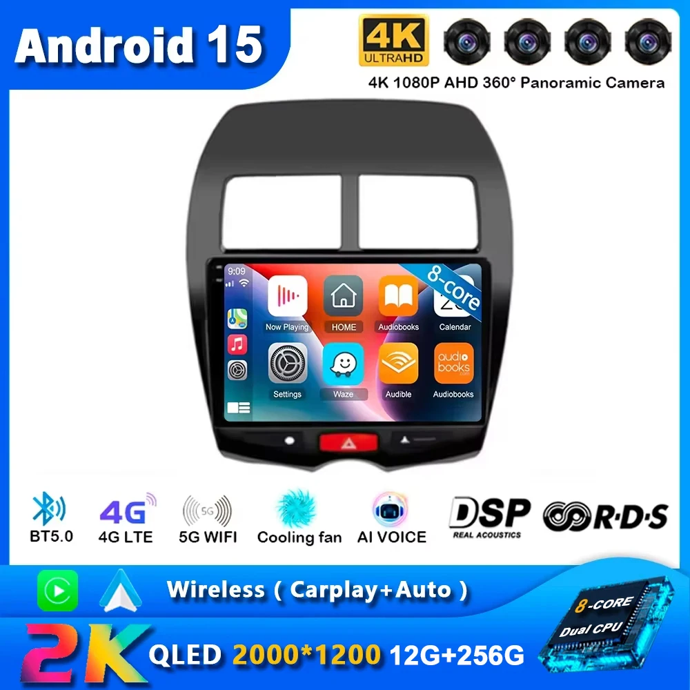 

Android 15 Carplay Car Radio For Mitsubishi ASX 1 2010 2011 2012 - 2016 Navigation GPS Multimedia Player WiFi+4G Auto stereo bt