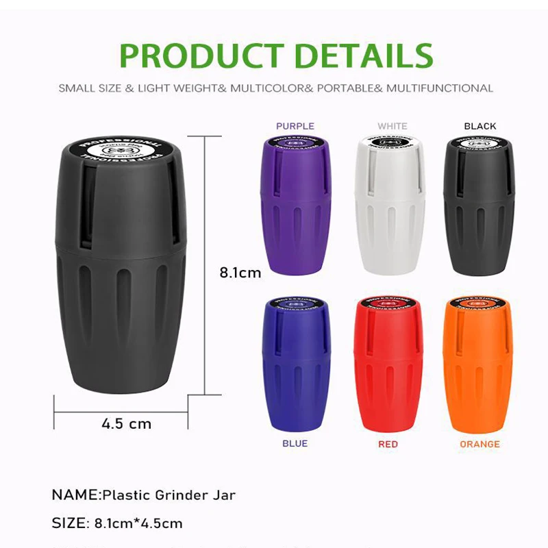 Barrel Shaped Tobacco Storage Case Manual ABS Tobacco Spice Grinder Box Cigarrette Herbal Crusher Smoking Accessories