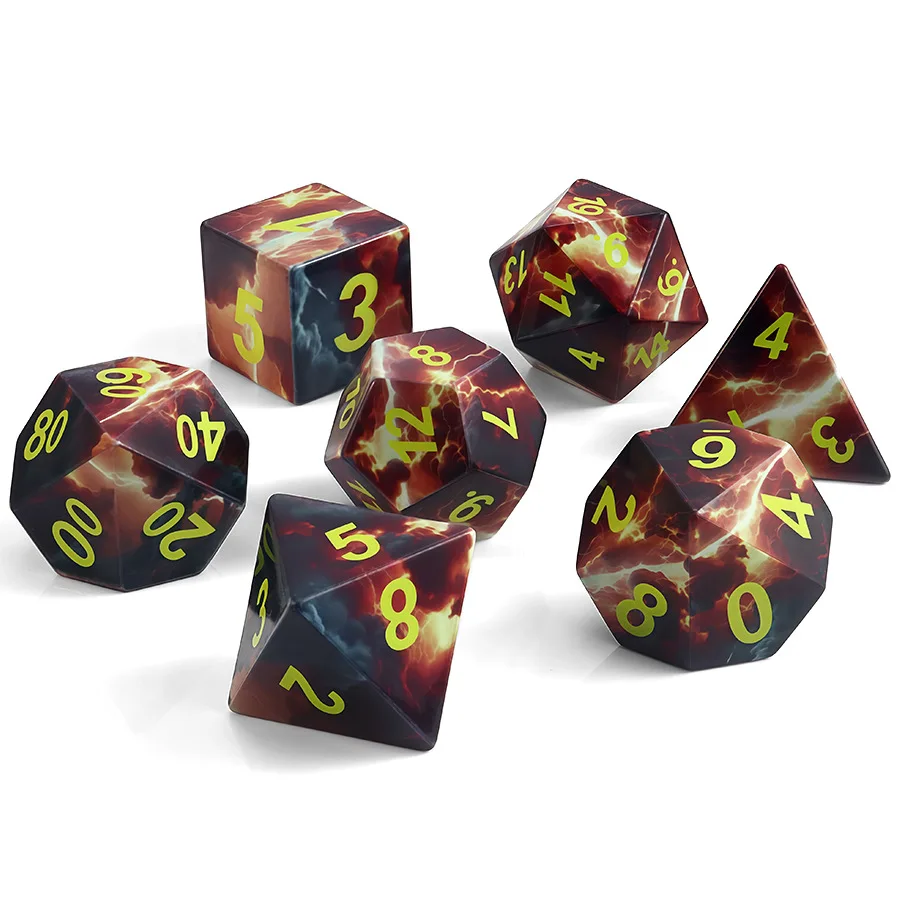 

Набор акриловых кубиков для D&D с принтом дракона, акриловые кубики для Dungeons & Dragons, RPG-кубики D100, D6, D10, D20