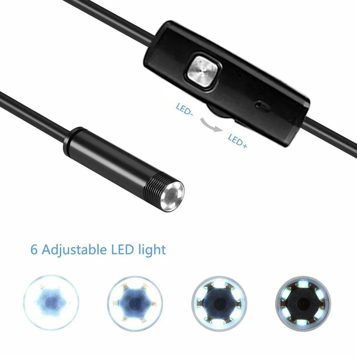 5.5mm Sewer Industrial Endoscope Piping Endoscopy Type C Flexible Snake Mini Camera 3 in 1 Automotive Borescope for Android