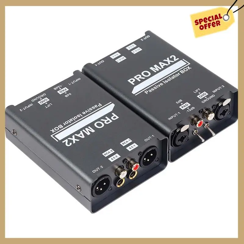 

Stable Performance-2-Way Audio Isolator Audio Current Noise Eliminator XLR 6.5 Lotus Isolator Mixer Live Broadcast