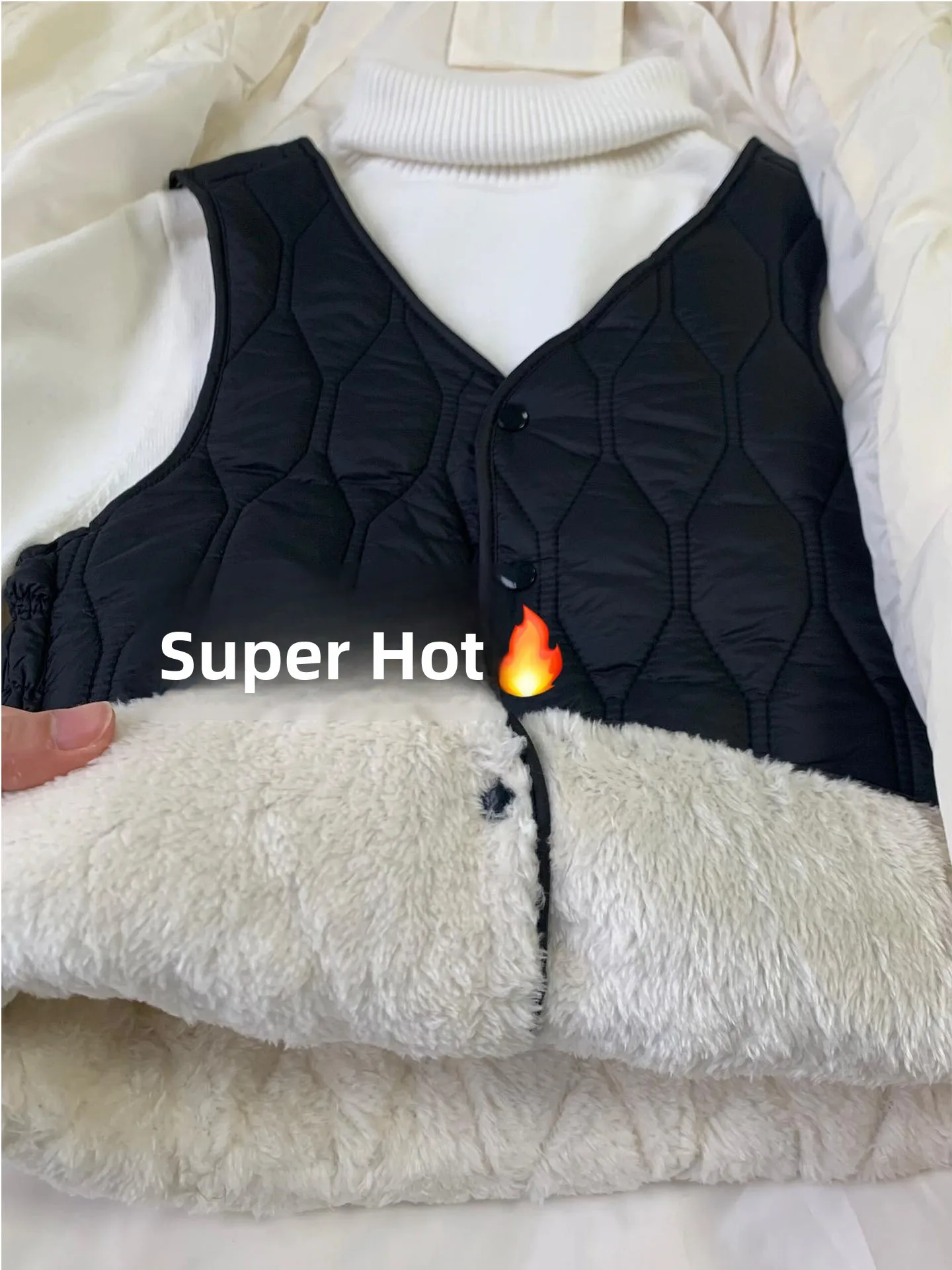 Thiened Bla Vest Women's Slim Fit Inner Wear V-Ne Sweater Coat Casual Sle Winter Season plus Size Girls Faion