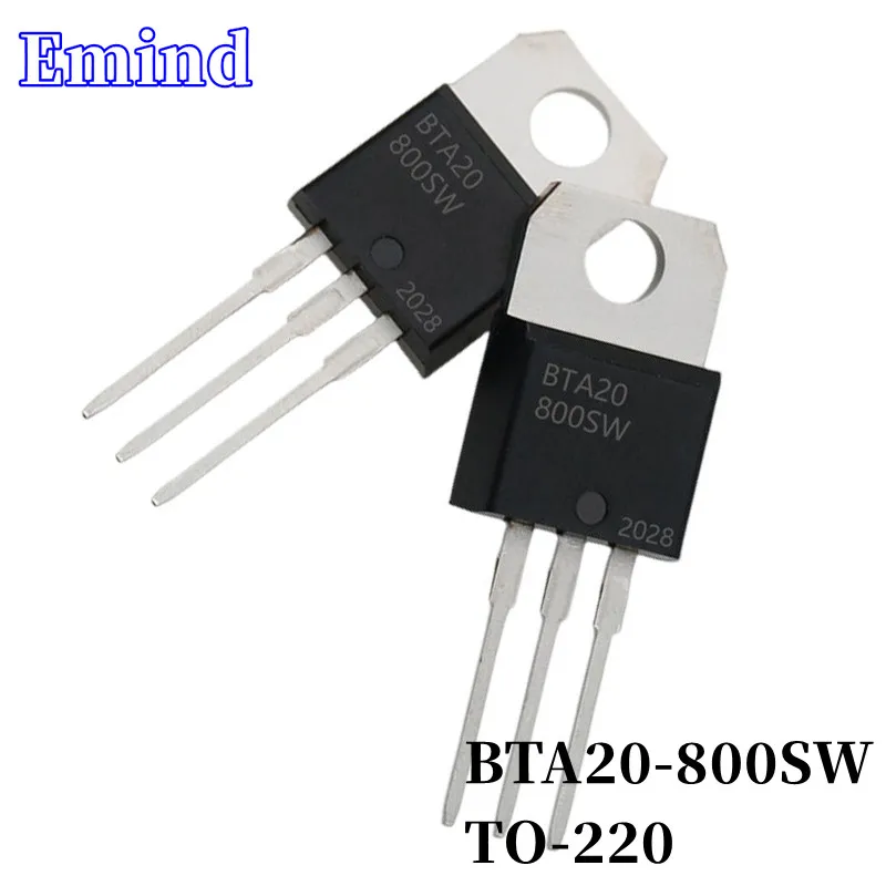 

5Pcs BTA20-800SW BTA20 Thyristor TO-220 20A/800V DIP Triac Large Chip