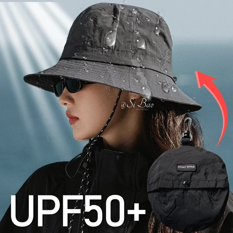 Sun Protection Bucket Hat Portable Foldable Fisherman Cap Camping Hiking Fishing Cap Summer Waterproof Outdoor Sport Panama Hats