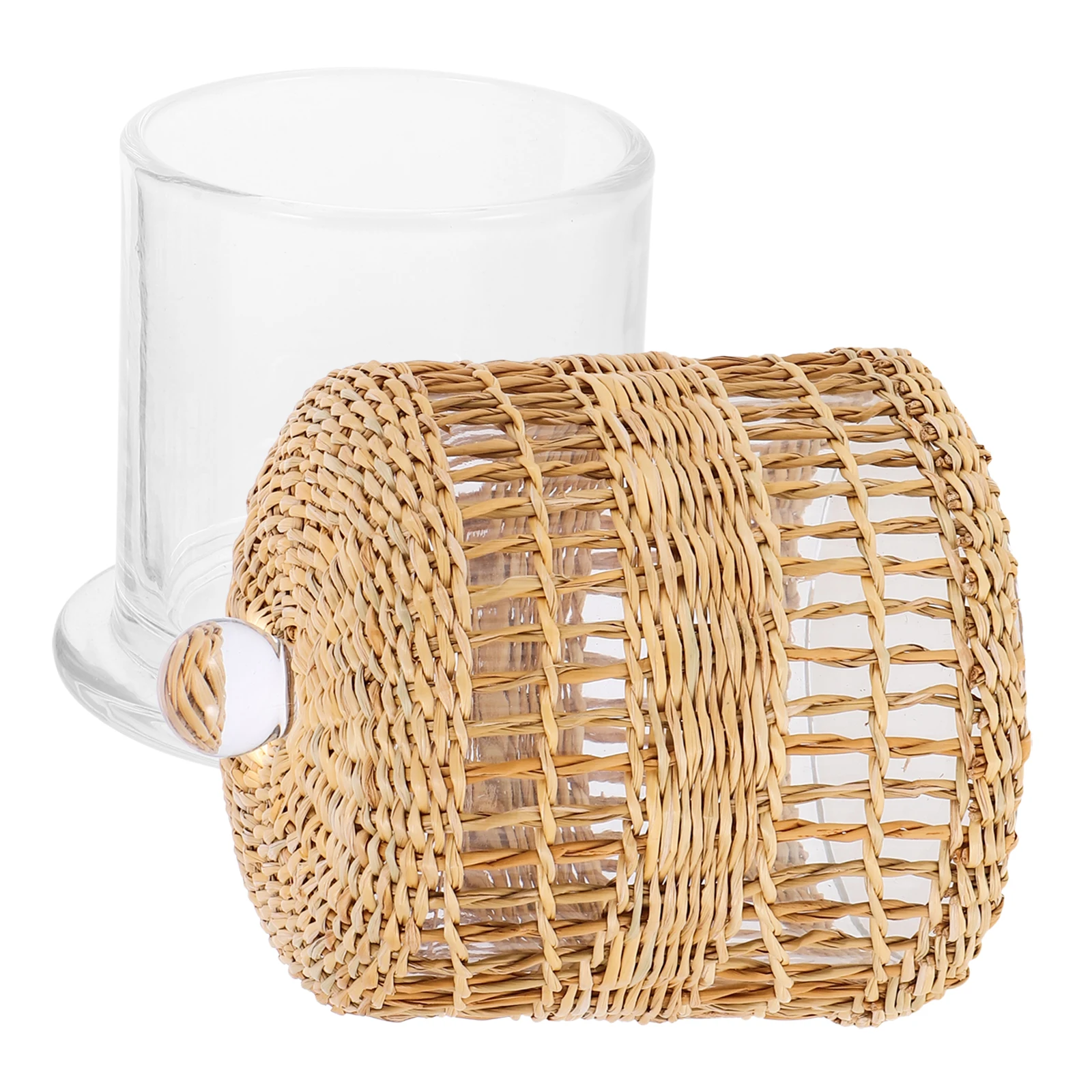 

Windproof Cover Cloche Transparent Wax Dome Household Straw Wrapped Decorative Shade For Home Bedroom Living Room Office Use