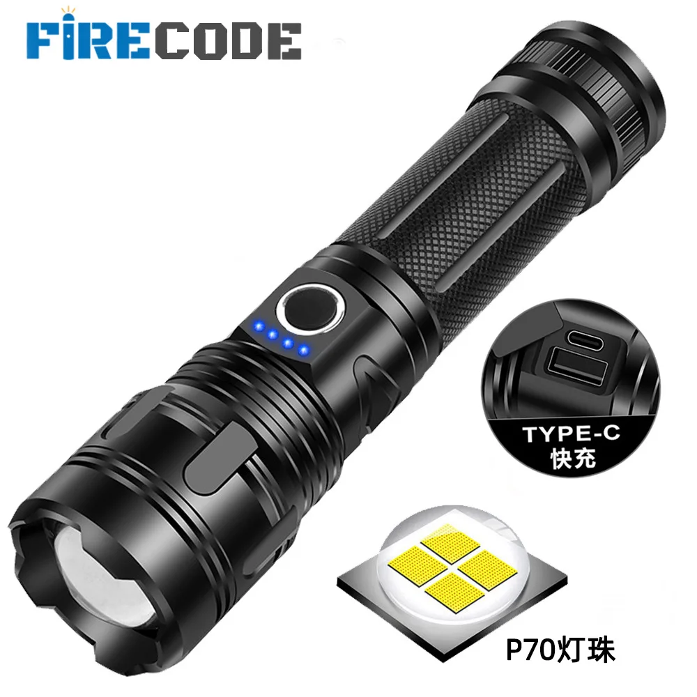 High Power XHP70 Rechargeable Led Flashlight 4 Core Torch Zoom Usb Hand Lantern For Camping Outdoor & Emergency Use ﻿hot