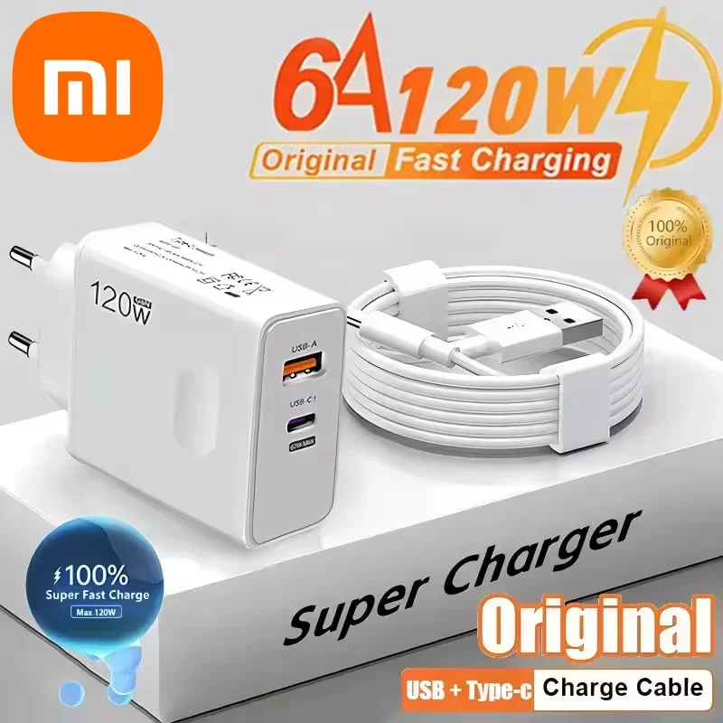 Xiaomi 120w شحن سريع للغاية GaN رئيس فلاش شحن الاتحاد الأوروبي الولايات المتحدة المملكة المتحدة شاحن الهاتف المحمول مناسبة لابل هواوي سامسونج جديد