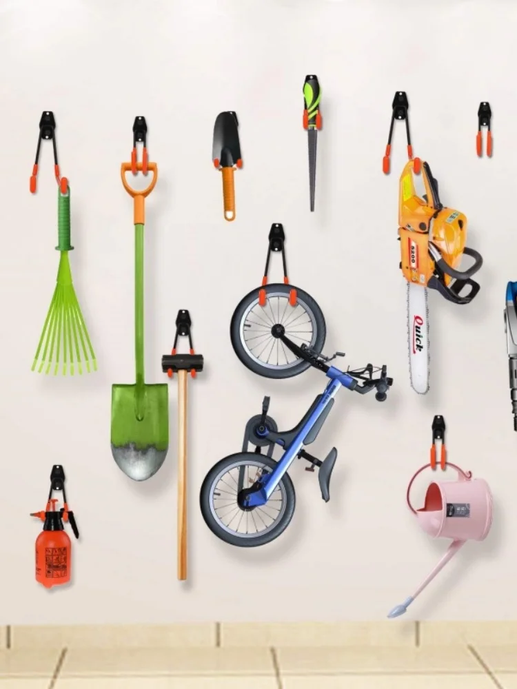 AliExpress NONE 1-10PCS Wall Mounted Heavy Duty Metal Hooks Garage Bike Hooks Set Non Slip Storage Racks for Garden Tools and Home Goods