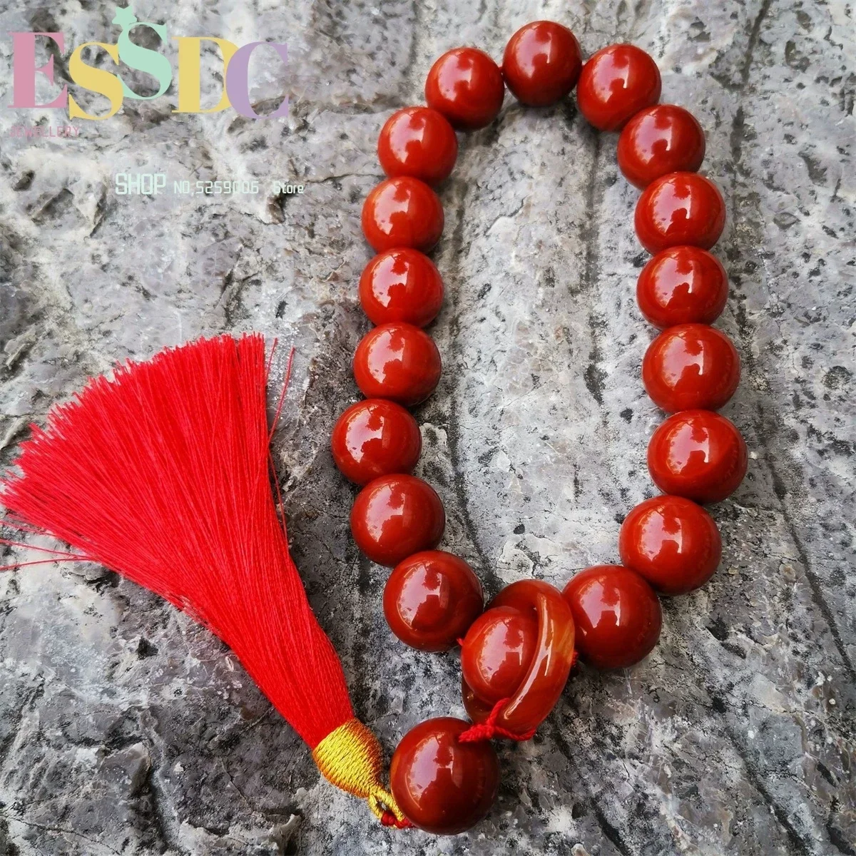 Wholesale Of South Red Agate By The Manufacturer With The Design Of 18 Pieces Of Tassels Ethnic Style Retro Women's Men Charm