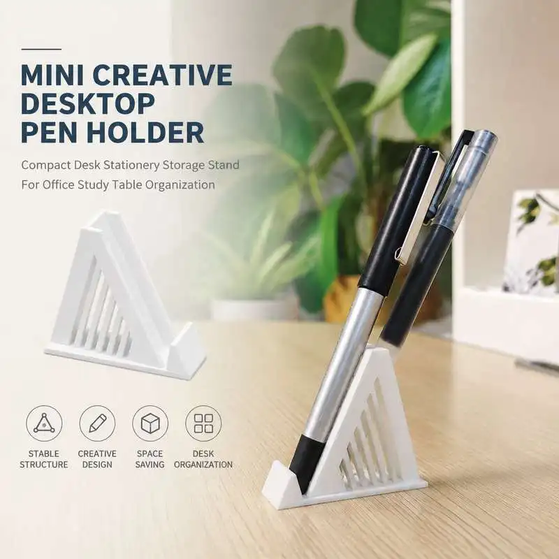 Mini Creative Desktop Pen Holder Compact Desk Stationery Storage Stand For Office Study Table Organization