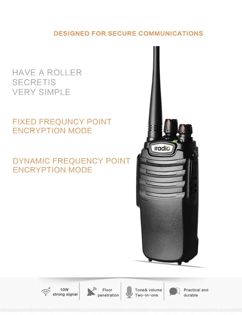 

Iradio CP-8800 5W High Output Power Long Range 32 Channels Digital Radio 2800 MAh Battery Capacity