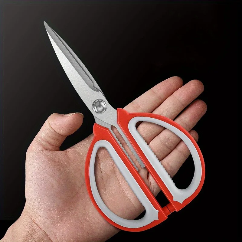 Multi-functional kitchen scissors Kill fish cut vegetables Roast broiler duck bone large stainless steel strong scissors L9195