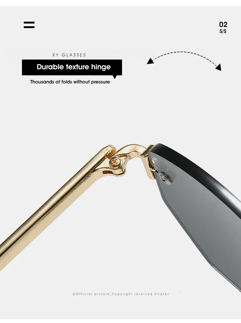 2025 neue Randlose Sonnenbrille Frauen Marke Mode Luxus Uv400 Damen Polygon Sonnenschutz Reise Brillen – Detail 13