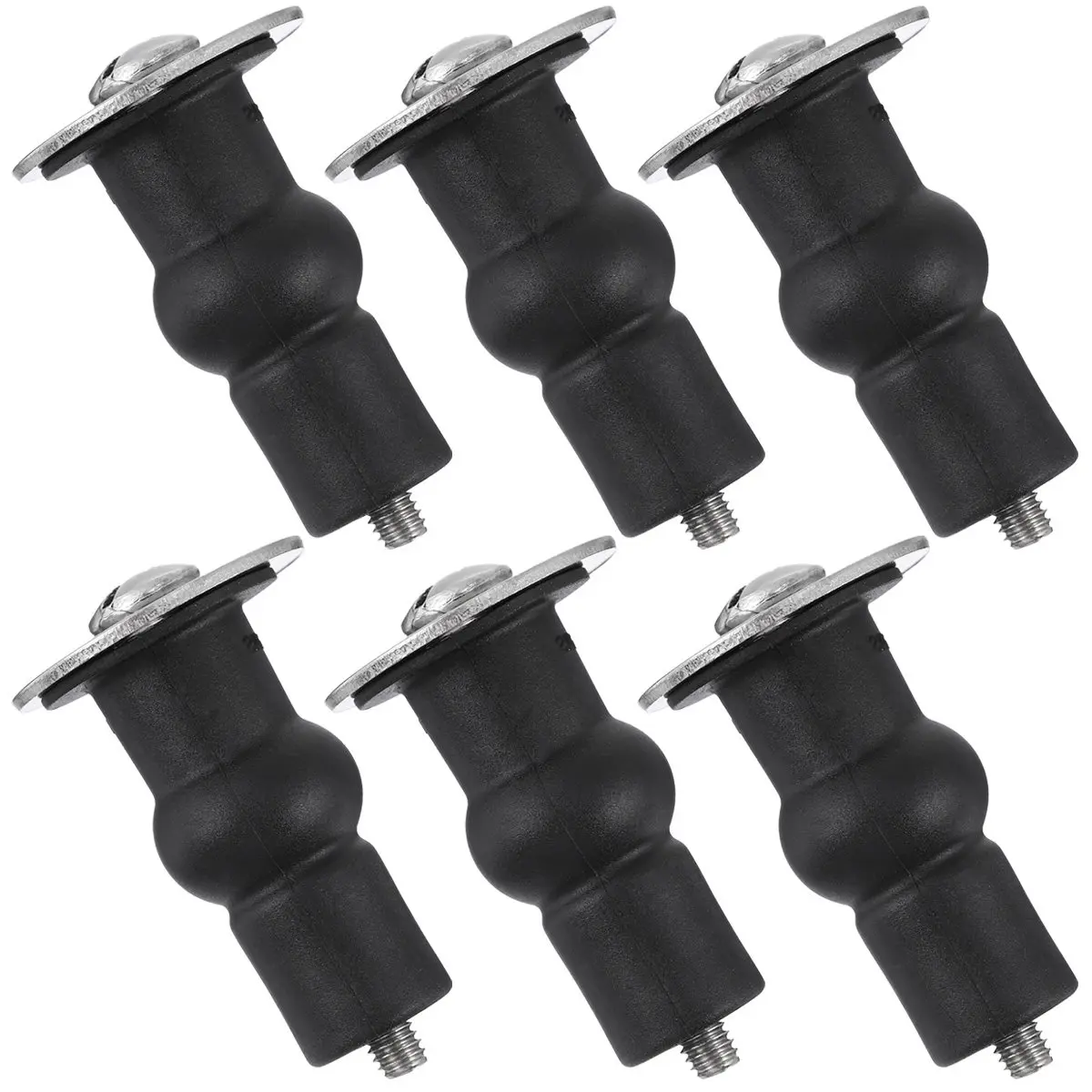 

6Pcs Toilet Seat Hinge Bolts Corrosion Resistant Stainless Steel with Elastic Rubber Washers for Stable Toilet Cover Mounting