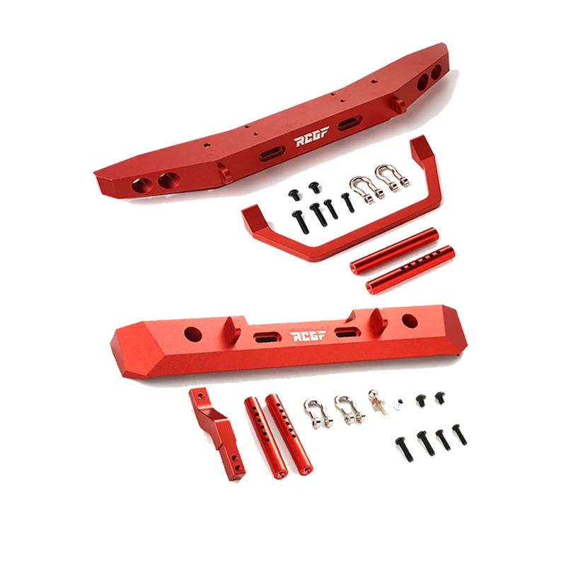 RCGOFOLLOW Aluminum CNC Front & Rear Bumper with Hooks For 1/10 RC Crawler REDCAT Gen7 Pro/Sport Hobby Model Car Upgraded Parts