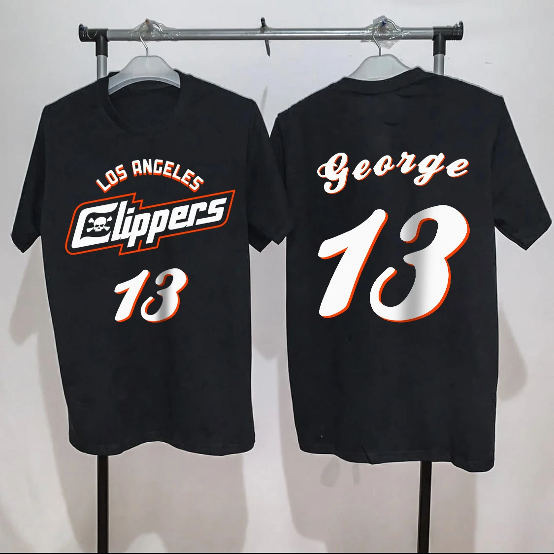 

Foreign Trade Tail Rare Los Angeles Speedboat George 13 Loose Basketball Cotton 230g Wide Neckline Short Sleeve