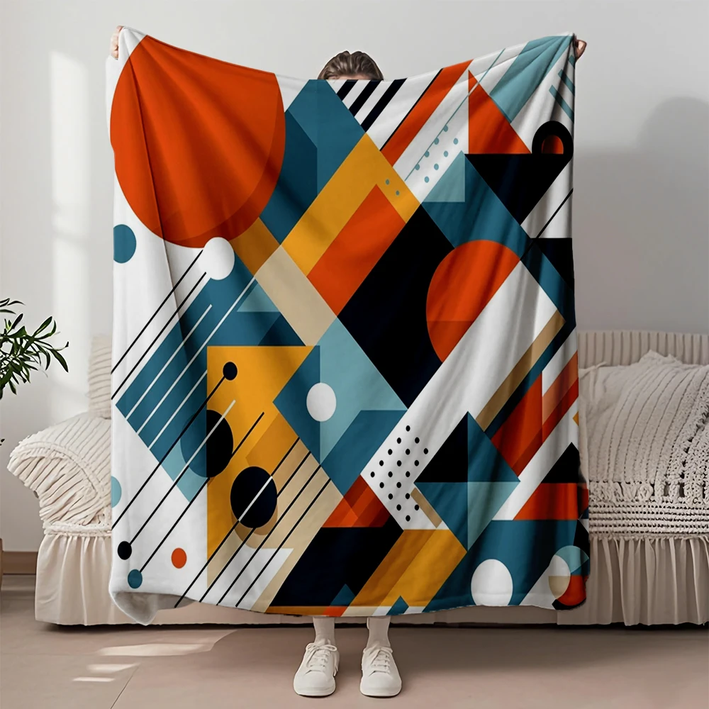 

Custom Flannel Soft Blanket Abstract Geometric Art Bohemian Bedsheet Throw Blanket Eco-friendly Wrinkle-resistant Blankets