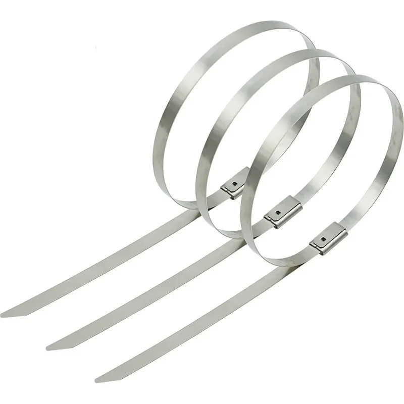 10/25Pcs Self-Locking Stainlesss Steel Cable Ties Heavy Duty Heat Proof Reusable Metal Zip Ties for Exhaust Pipe Wiring Harness