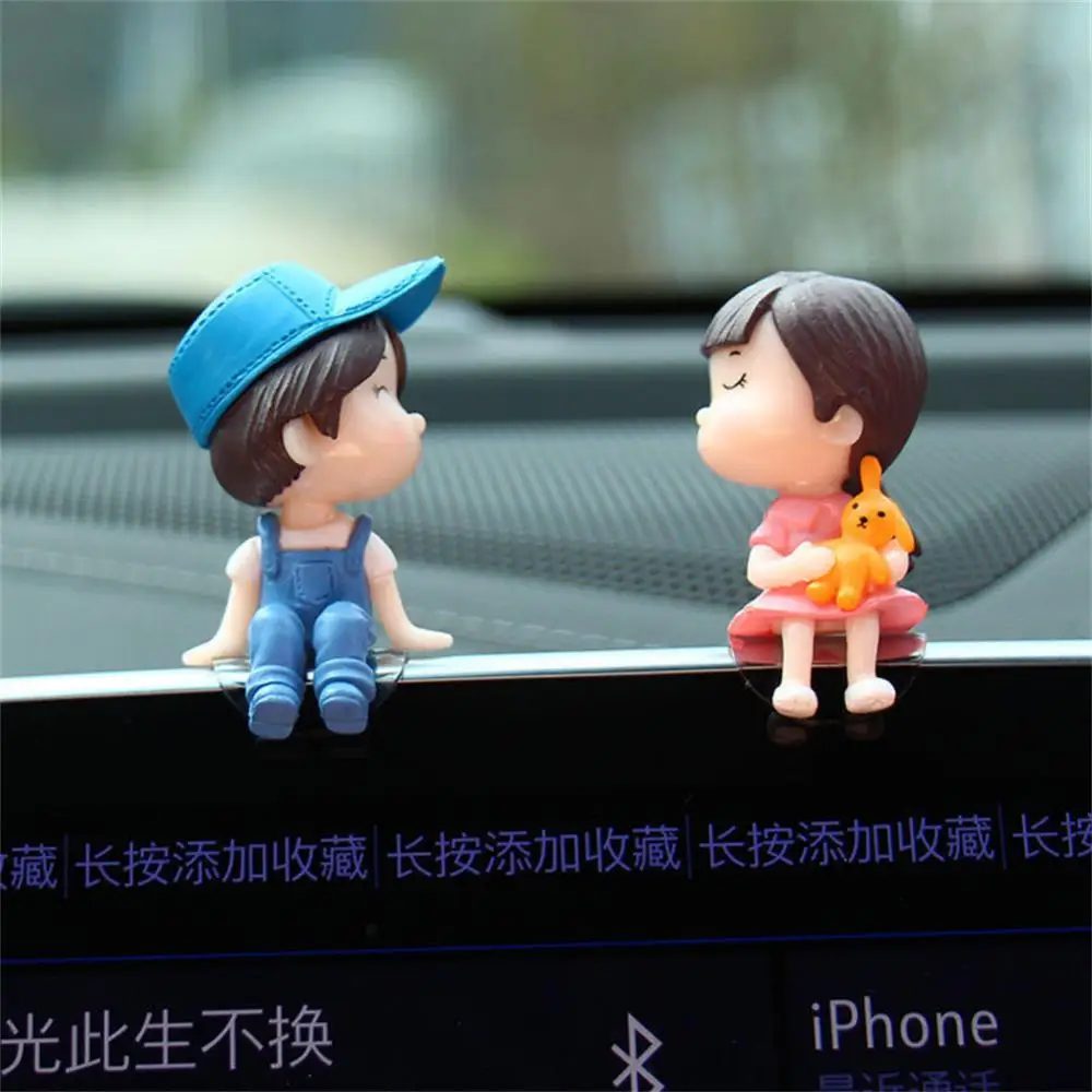 Car Decoration Car Air Outlet Clip Cute Cartoon Couples Action Figure Balloon Ornament Auto Interior Dashboard Car Accessories