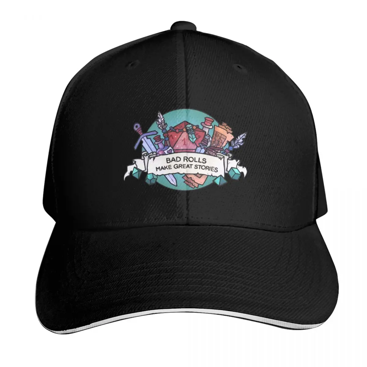 Bad rolls make great stories Baseball Cap Streetwear Hip Hop Trendy Vintage Retro Embroidered Lightweight Packable