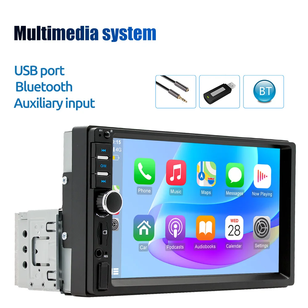 ESSGOO 7 بوصة عالمية 1 DIN سلكية Carplay أندرويد السيارات راديو ستيريو السيارة مشغل Mulitimeda مرآة ربط Tourscreen BT FM AUX TF #3