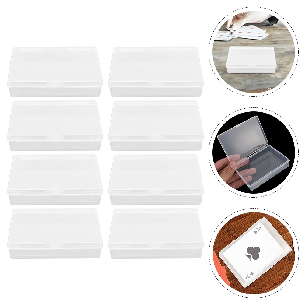 

8 Pcs Storage Box Boxes for Organizing with Lid Poker Cards Case Playing Deck Holder Container