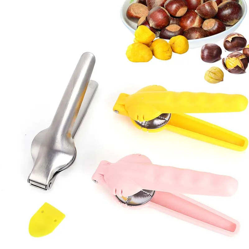 Stainless Steel Chestnut Opening Clip 2 In 1 Creative Chestnut Walnut Metal Sheller Kitchen Food Opener Gadgets