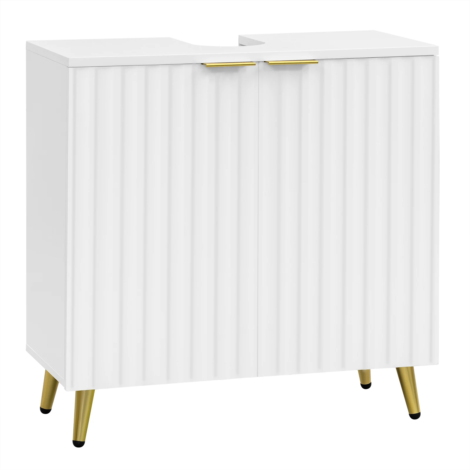 Unterschrank für Badezimmer, Badezimmer-Aufbewahrungsorganizer mit Siphon-Ausschnitt, Türen, verstellbarem Regal, Waschtischunterschrank, Toilettenmöbel