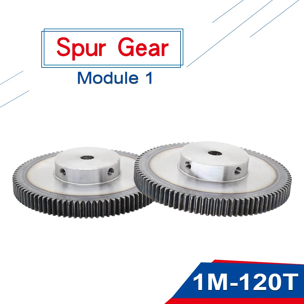 Spur Gear 1M-120T  Low Carbon Steel Material Bore 8/10/12 mm High Frequency Quenching Motor Gear Fit For Rack Gear