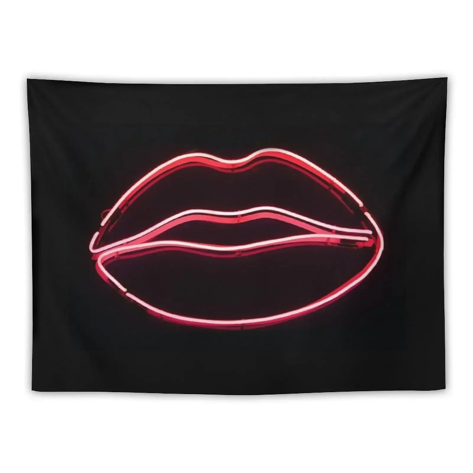 

Pink neon lips sign Tapestry Carpet On The Wall House Decorations Aesthetic Room Decorations Tapestry