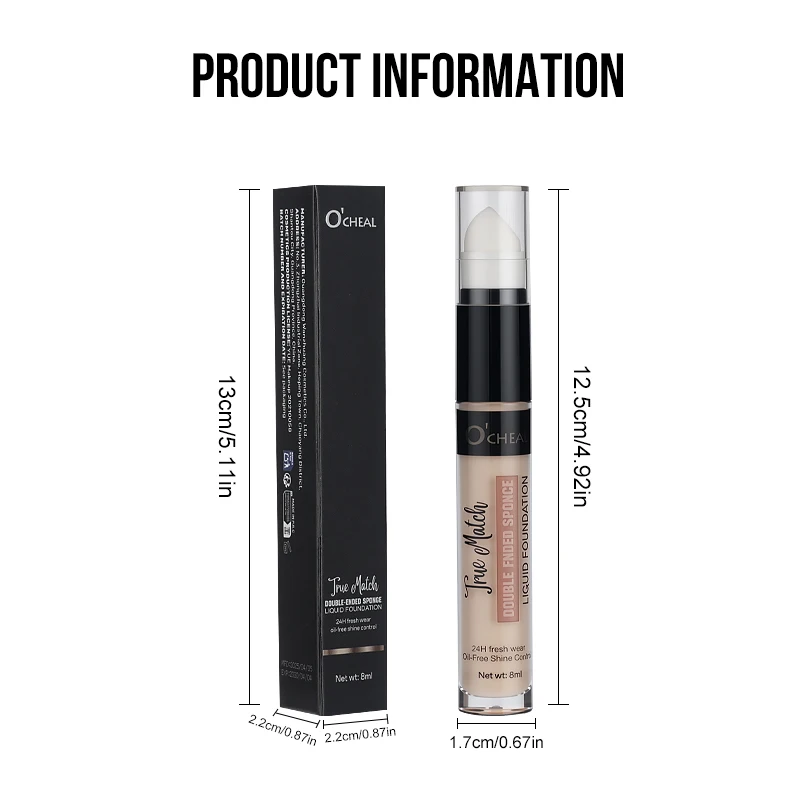 Penna correttore per fondotinta liquido a lunga durata Copertura impermeabile Macchie scure Segni di acne Matita per trucco Strumento di bellezza essenziale Trucco