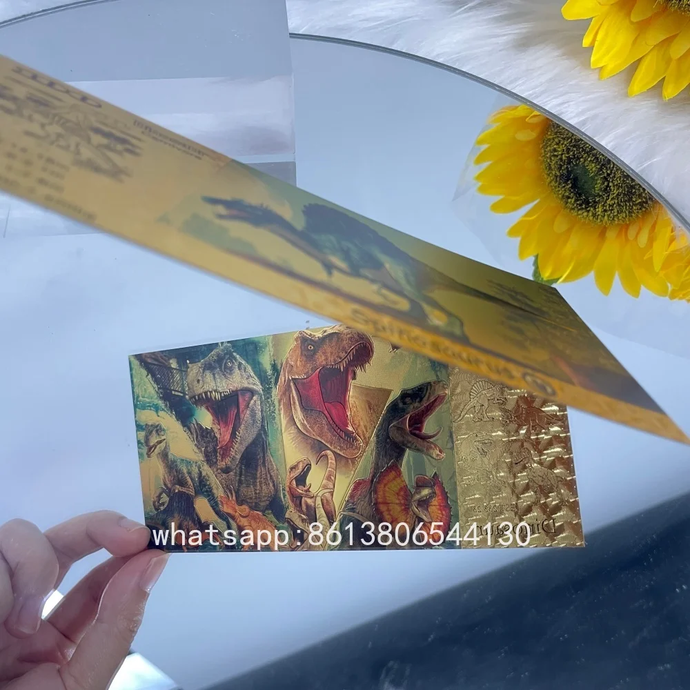 

Jurassic Dinosaur Gold Banknote Collection Pteranodon/Tyrannosaurus/Triceratops Educational Gift Unique Collectible Enthusiasts