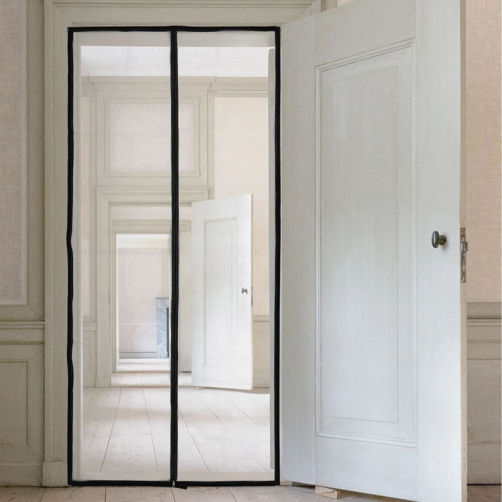 

Cat Screen Door Pet Gate with Zipper Small Animal Mesh Durable Ventilation Prevent Escaping Dog Screen Installation