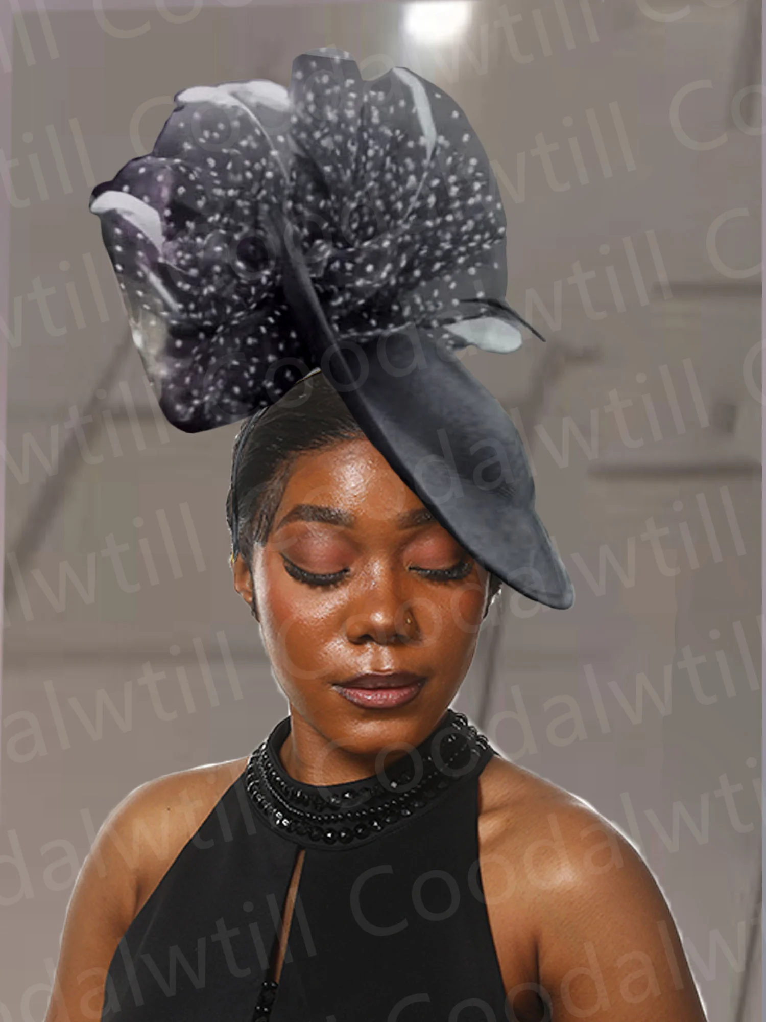 Black Wedding Fascinator Hat Women New Kentucky Derby Headpiece WOmen\'s Church Party Millinery Cap Ladies Royal Ascot Headpiece