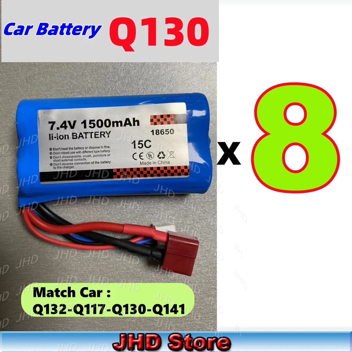 JHD Für Q130 Auto Batterie 7,4 V 1500 mAh Batterie Für Original JJRC Q130/Q132/Q141 SCY 16103 16102 16101 Auto Batterie Großhandel