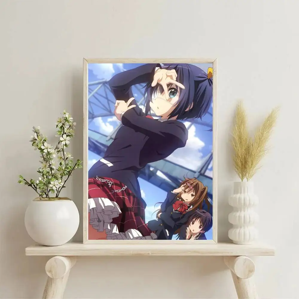 1 قطعة أنيمي الحب Chunibyo الأوهام الأخرى المشارك ذاتية اللصق الفن ورق مقاوم للماء ملصق مقهى بار غرفة جدار ديكور