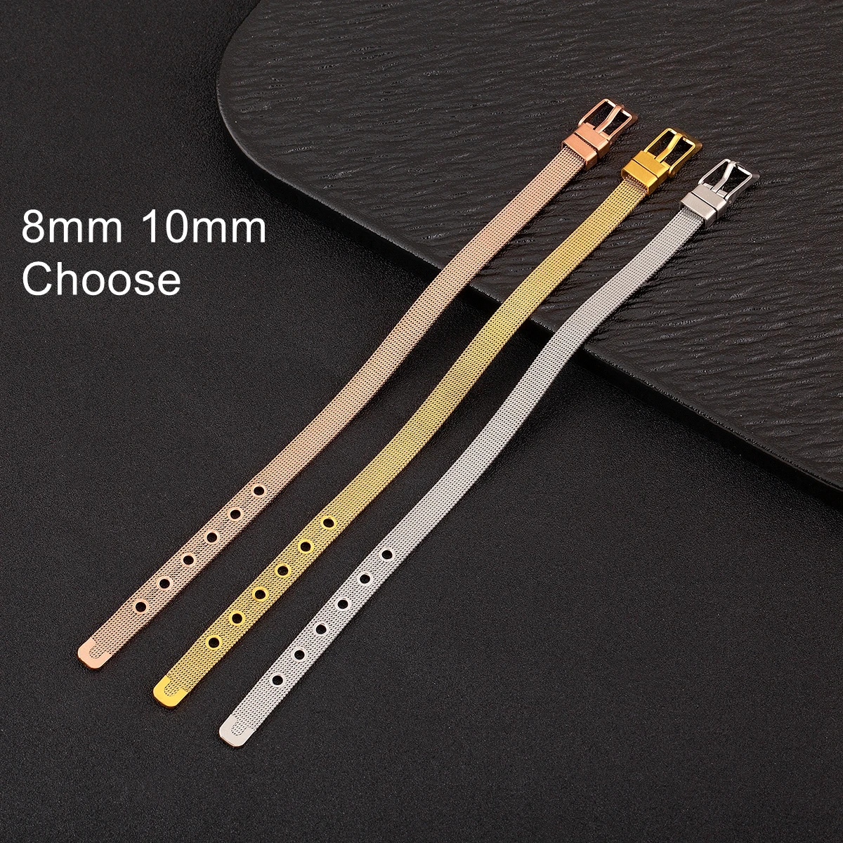 XQNI классический браслет из нержавеющей стали для часов для женщин и мужчин, ювелирные изделия, подарок, размер 8 мм 10 мм, регулируемый ремешок для часов, ремешок для часов