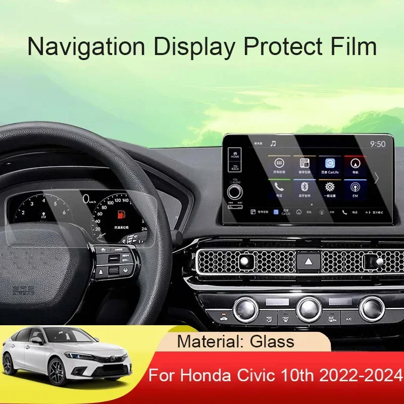 

For Honda CIVIC 10th 2022-2024 Car GPS Navigation Screen Protect Tempered Film Auto Dashboard Display TPU Sticker Accessories