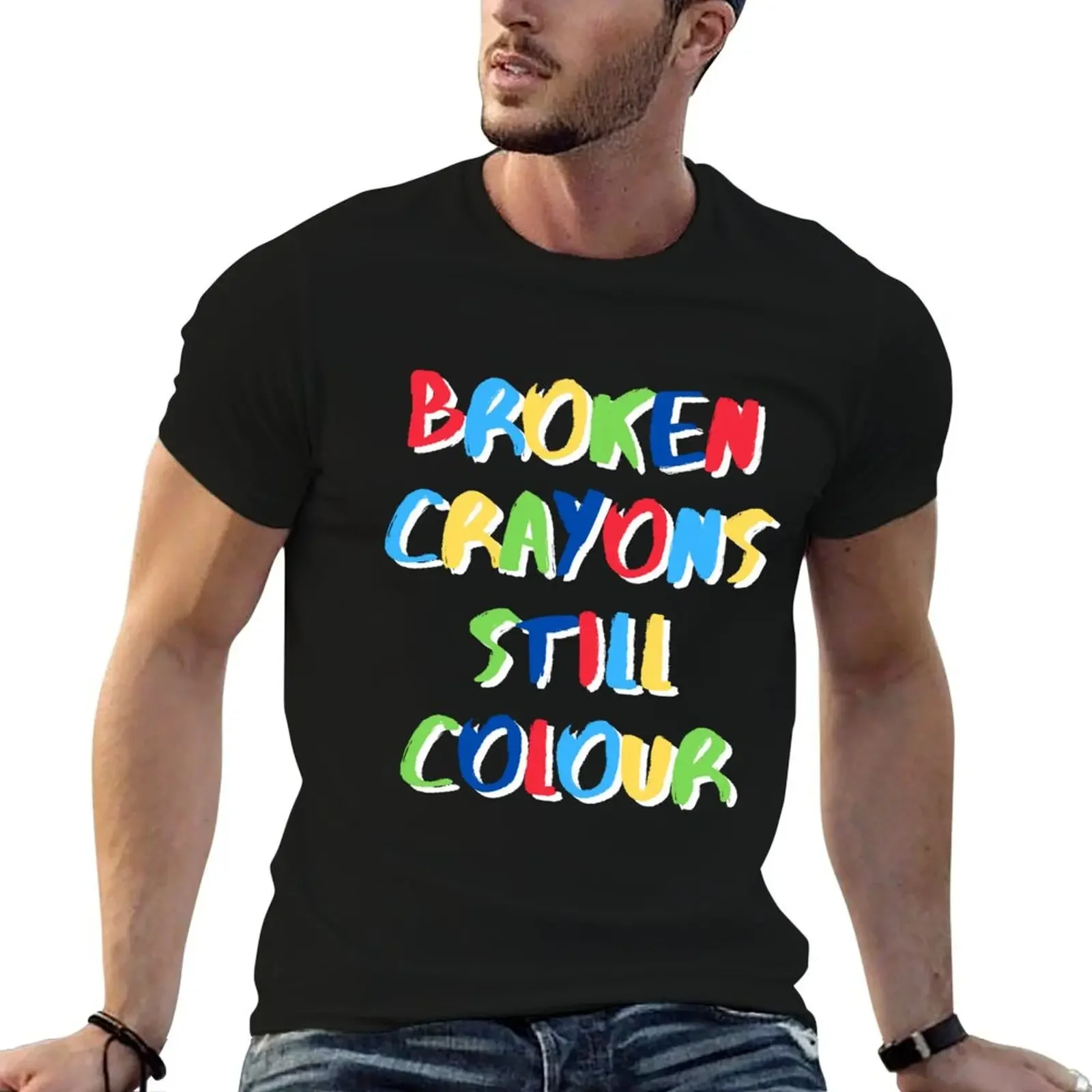 Broken Crayons Still Colour T-Shirt summer clothes shirts graphic tee Men's cotton t-shirt