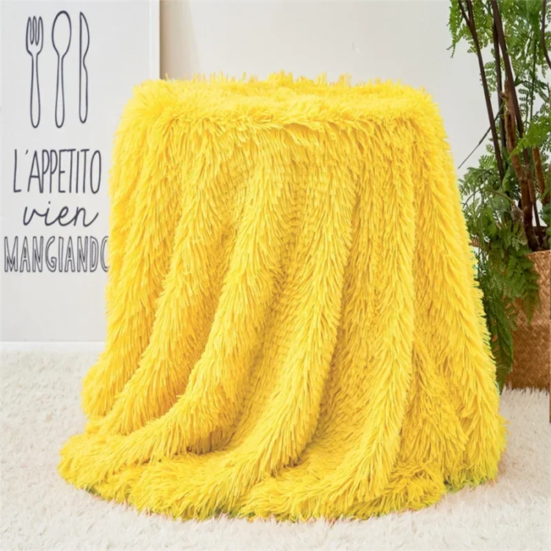 Long Haired Fluffy Soft Warm Bed Bedroom Bed Sofa Leisure Decoration Blanket Photography Scenery Homestay Autumn/winter Gift