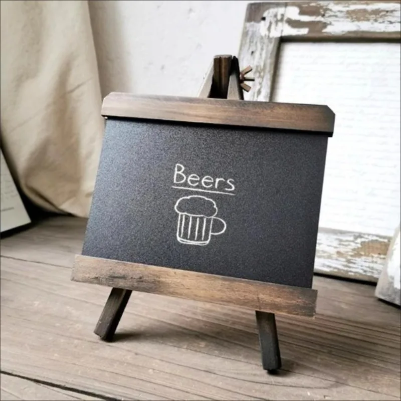 

Retro Small Easel Bar Coffee Shop Milk Tea Shop Small Blackboard Living Room Restaurant Desktop Message Board Small Ornaments