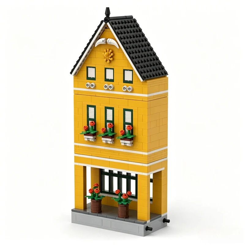 774PCS City Modular Caribbean Flower Shop Building Model Custom Creative Blocks Children DIY Assembly Educational Toy Xmas Gift