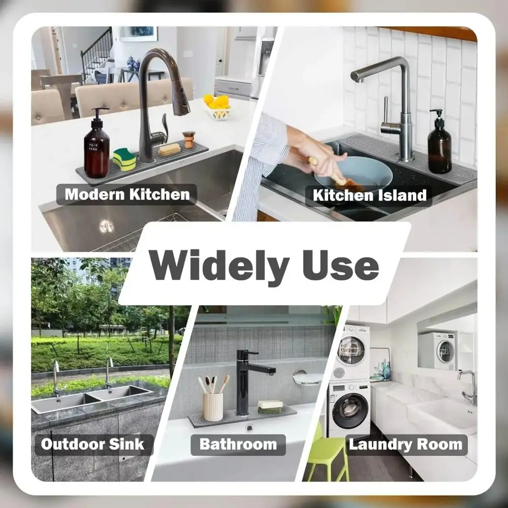 

Super Absorbent Fast Drying Faucet Mat Diatom Mud Reusable Faucet Drain Pad Non-Slip Multipurpose Faucet Splash Guard