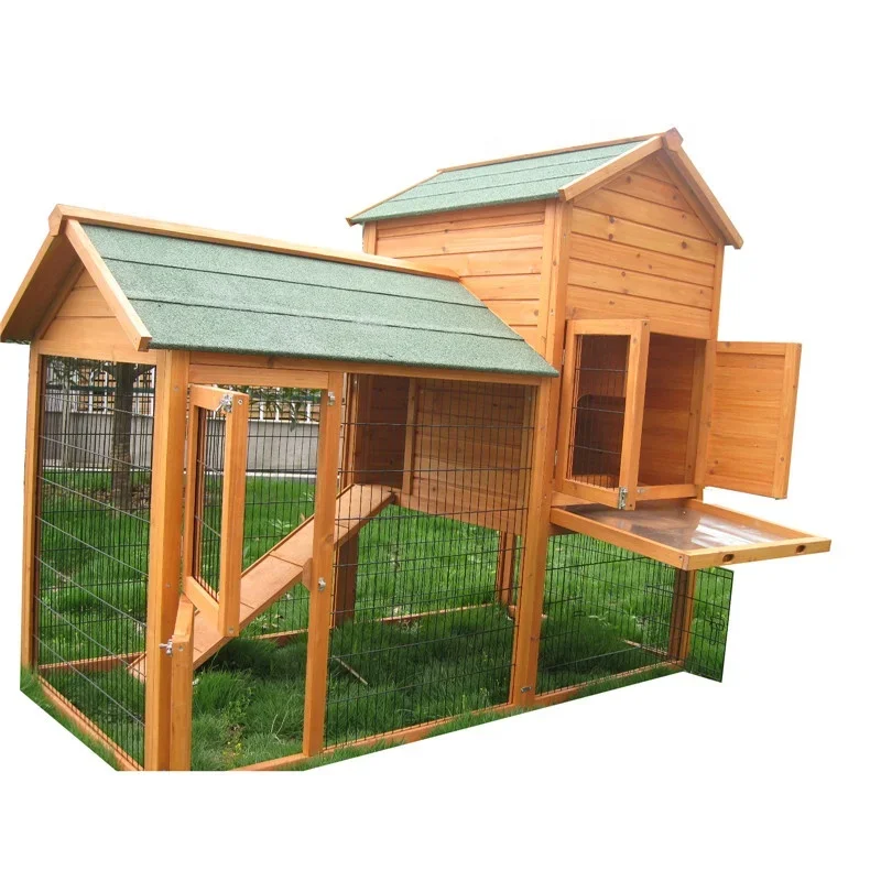 Jaula para conejos, bandeja extraíble, casa para animales pequeños con rampa, jaulas lujosas para mascotas, jaulas para conejos de dos pisos baratas de madera, hutch