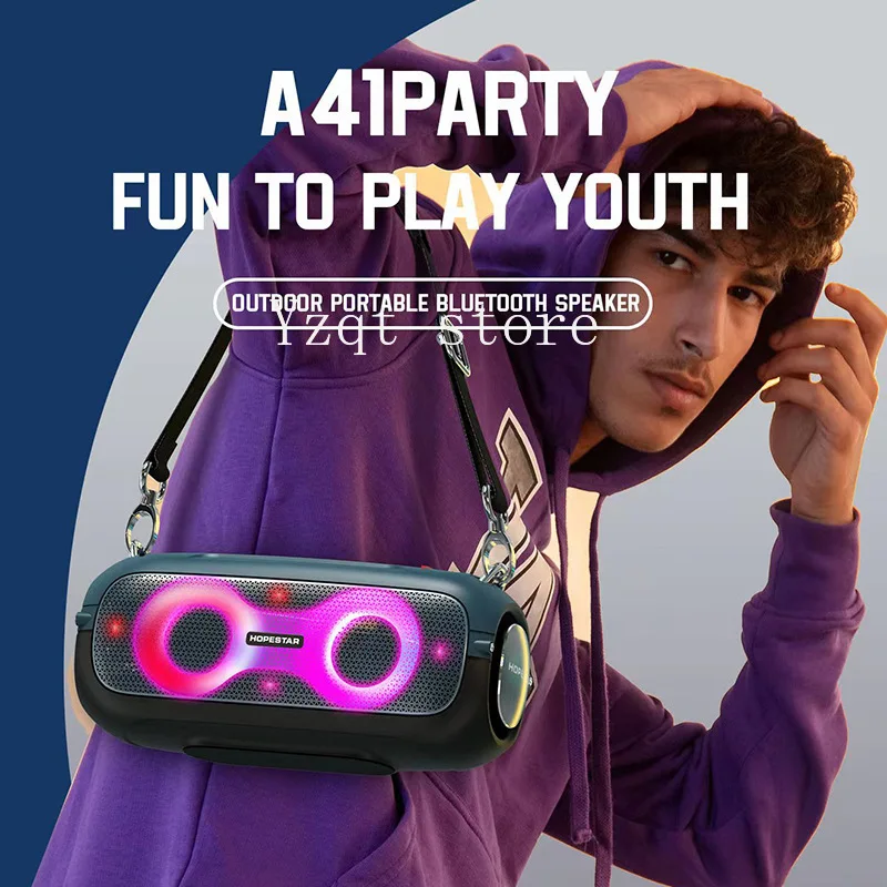 

HOPESTAR A41Party Outdoor Wireless Bluetooth Speaker 16W Dual Speaker Pulse Flashing Light Portable Strap