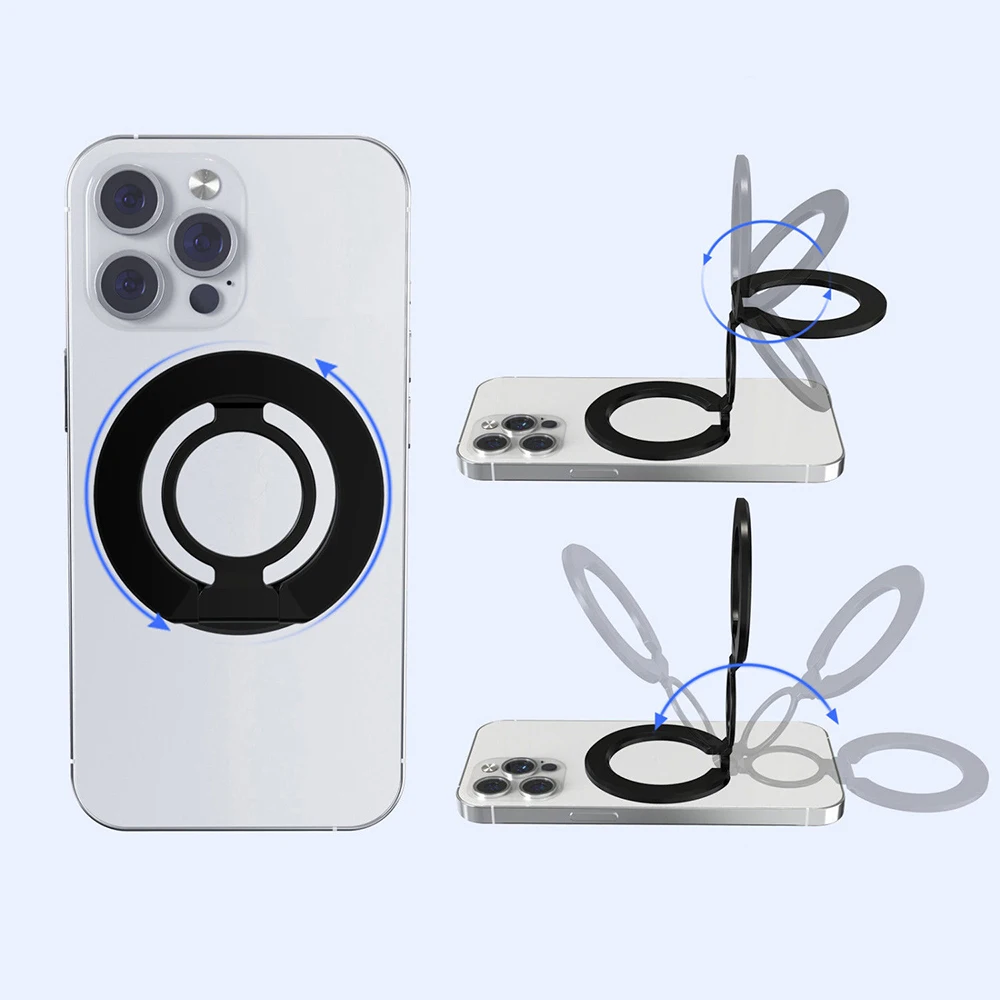 حامل للكمبيوتر اللوحي المغناطيسي 3 أقسام مزدوجة الجوانب حلقة شفط مغناطيسية للهاتف المحمول Popsocket Magsafe Ipad حامل مزدوج