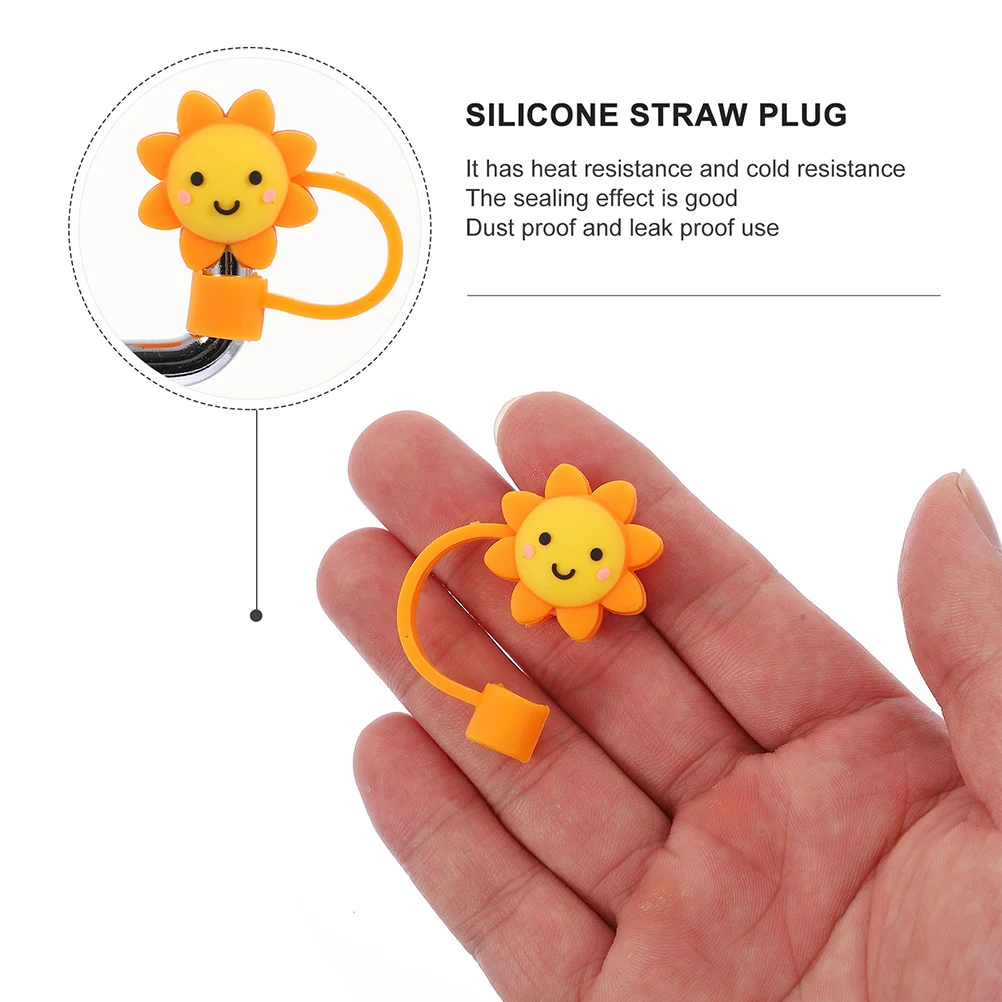 

10pcs Silicone Straw Covers Dust Plug Cap for Tumblers Reusable Lightweight Smooth Practical Outdoor Sun Protection