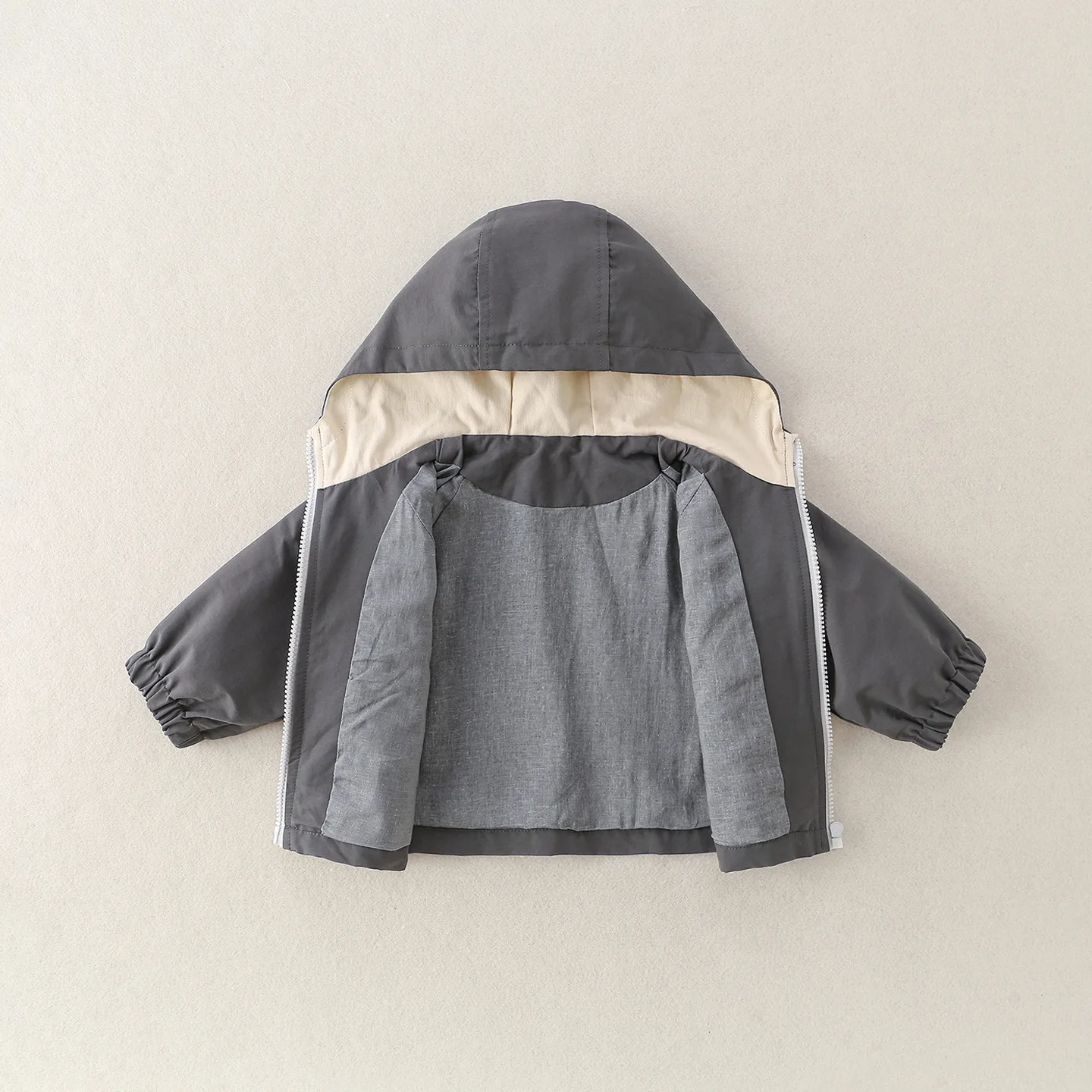 Clothes for Autumn Baby Casual Assault Suit Outdoor Wear Hooded Pure Color Jacket