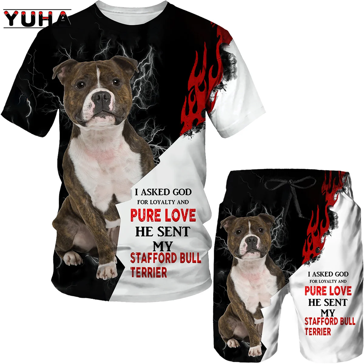 YUHA, Rottweiler Dog 3d Printed T Shirt/T-shirt Shorts Set Male Summer Sportwear Casual Men\'s Tracksuit Fashion Men\'s Clothing S