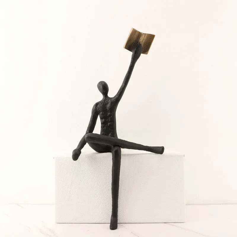 ornamenti-moderni-per-sculture-di-figure-in-metallo-eleganti-signore-da-lettura-modelli-astratti-in-ghisa-nera-accessori-per-la-decorazione-della-casa